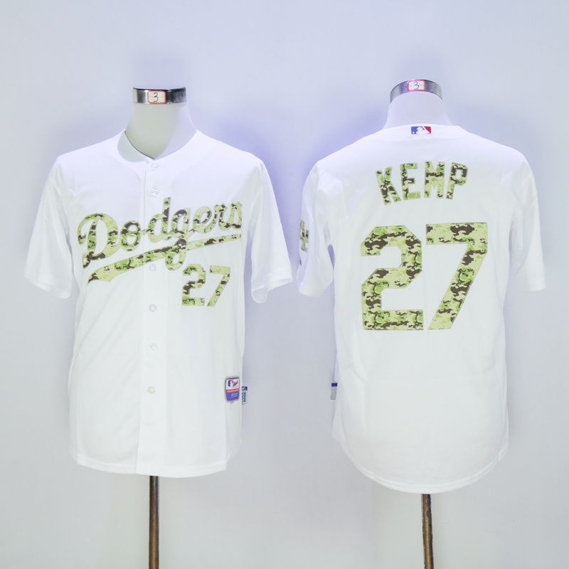 Men Los Angeles Dodgers 27 Kemp White Camo MLB Jerseys